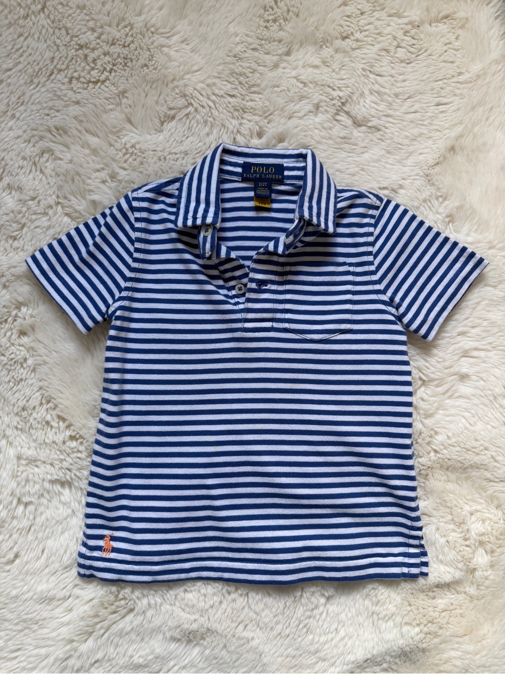 Polo by Ralph Lauren Navy & White Striped Polo Shirt - Kids
